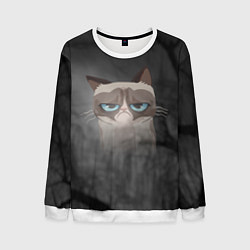 Свитшот мужской Grumpy Cat, цвет: 3D-белый