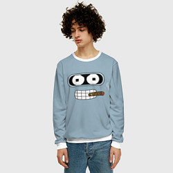 Свитшот мужской Лицо Бендера, цвет: 3D-белый — фото 2