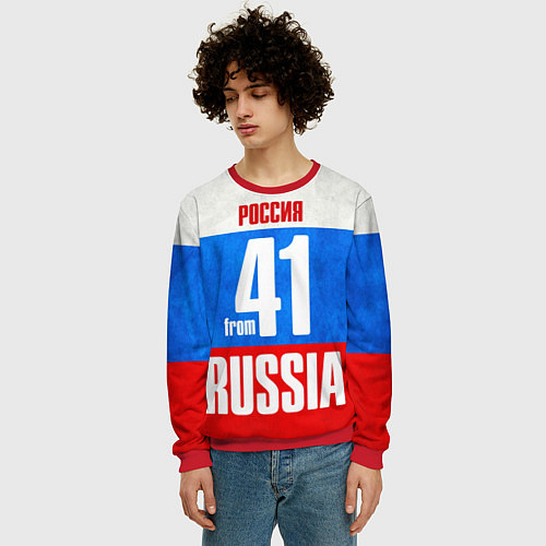 Мужской свитшот Russia: from 41 / 3D-Красный – фото 3