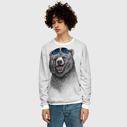 Свитшот мужской Счастливый медведь, цвет: 3D-белый — фото 2
