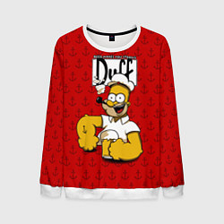 Свитшот мужской Duff Beer, цвет: 3D-белый