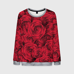 Свитшот мужской Красные розы, цвет: 3D-меланж