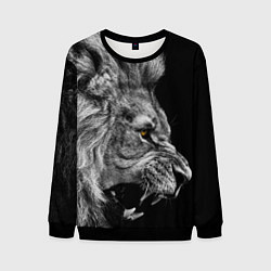 Свитшот мужской Оскал льва, цвет: 3D-черный