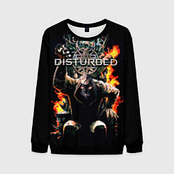 Свитшот мужской Disturbed: Flame Throne, цвет: 3D-черный