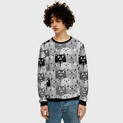 Свитшот мужской Котейки, цвет: 3D-черный — фото 2