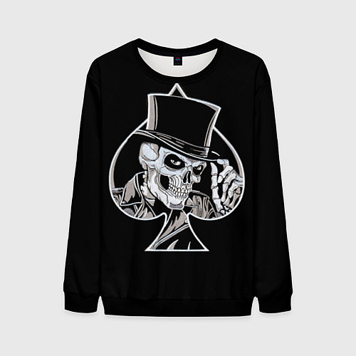 Мужской свитшот Скелетон / 3D-Черный – фото 1
