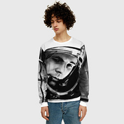 Свитшот мужской Гагарин космонавт, цвет: 3D-белый — фото 2