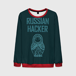 Свитшот мужской Русский хакер, цвет: 3D-красный