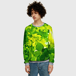 Свитшот мужской Зелёные листья, цвет: 3D-меланж — фото 2