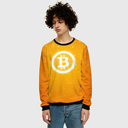 Свитшот мужской Bitcoin Orange, цвет: 3D-черный — фото 2