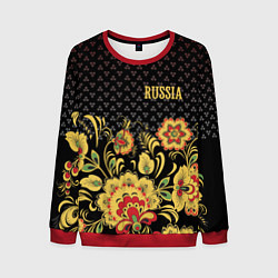 Свитшот мужской Russia: black edition, цвет: 3D-красный