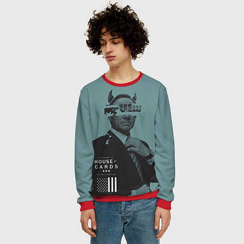 Мужской свитшот House of Cards: Devil / 3D-Красный – фото 3