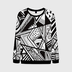 Свитшот мужской Black and white, цвет: 3D-черный