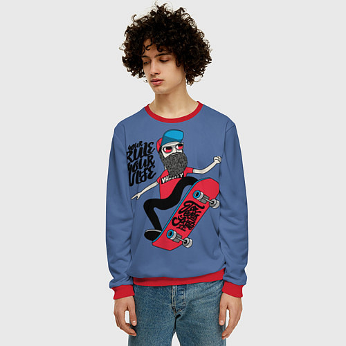 Мужской свитшот Your Rule Your Life / 3D-Красный – фото 3