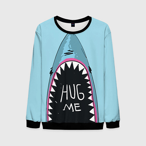 Мужской свитшот Shark: Hug me / 3D-Черный – фото 1