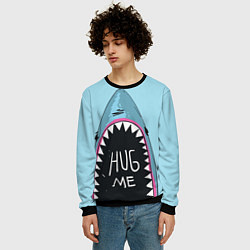 Свитшот мужской Shark: Hug me, цвет: 3D-черный — фото 2