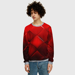 Свитшот мужской Red squares, цвет: 3D-меланж — фото 2