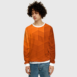 Свитшот мужской Orange abstraction, цвет: 3D-белый — фото 2