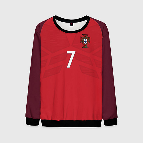 Мужской свитшот Сборная Португалии: Роналду ЧМ-2018 / 3D-Черный – фото 1