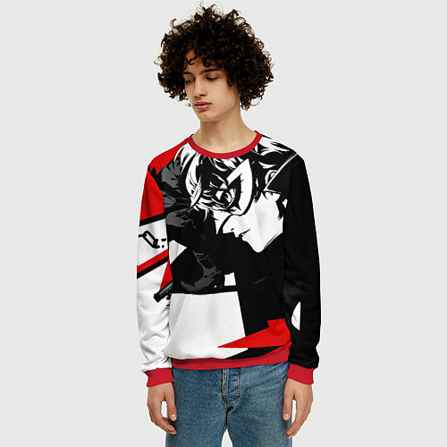 Мужской свитшот Persona 5 / 3D-Красный – фото 3