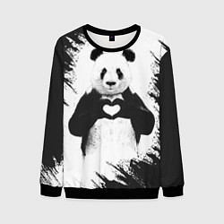 Свитшот мужской Panda Love, цвет: 3D-черный