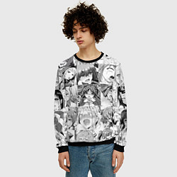 Свитшот мужской Японская анимация компиляция, цвет: 3D-черный — фото 2