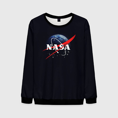 Мужской свитшот NASA: Black Space / 3D-Черный – фото 1