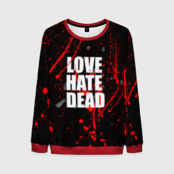 Свитшот мужской Love Hate Dead, цвет: 3D-красный