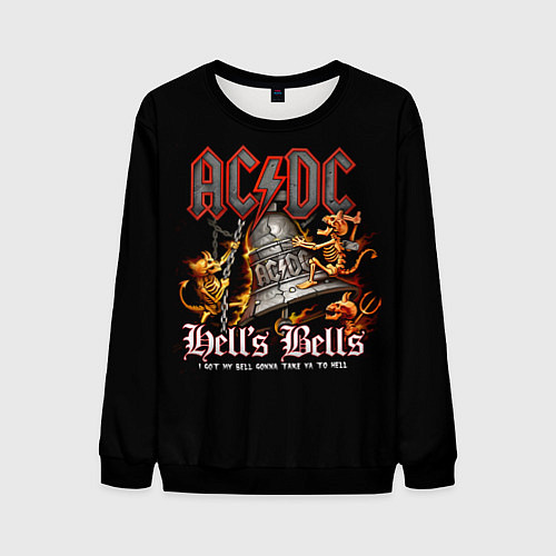 Мужской свитшот AC DC - bell with devils / 3D-Черный – фото 1