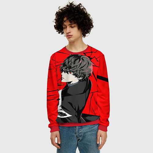Мужской свитшот Persona 5 / 3D-Красный – фото 3