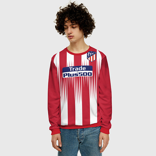 Мужской свитшот FC Atletico Madrid: Griezmann Home 18/19 / 3D-Красный – фото 3