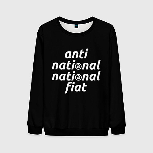 Мужской свитшот Anti National National Fiat / 3D-Черный – фото 1