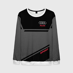 Свитшот мужской Audi: Crey & Black, цвет: 3D-белый