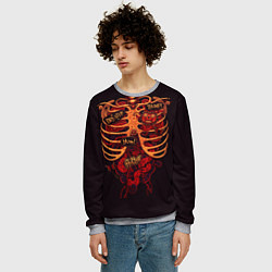 Свитшот мужской Человеческий скелет, цвет: 3D-меланж — фото 2