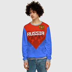 Свитшот мужской Russia Red & Blue, цвет: 3D-меланж — фото 2