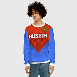 Свитшот мужской Russia Red & Blue, цвет: 3D-белый — фото 2