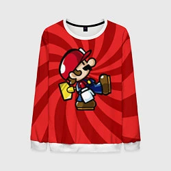 Свитшот мужской Super Mario: Red Illusion, цвет: 3D-белый