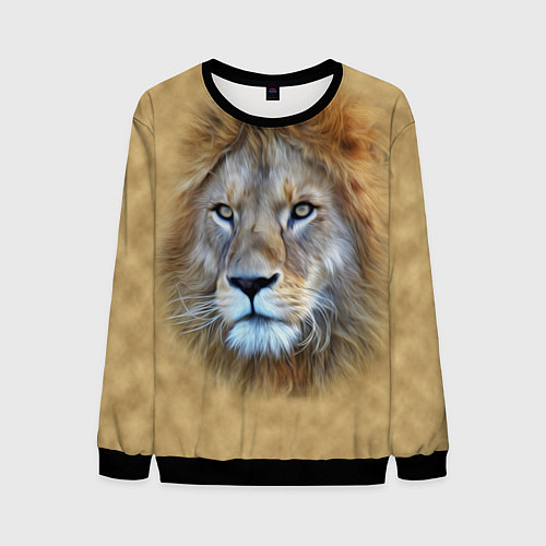 Мужской свитшот Песчаный лев / 3D-Черный – фото 1