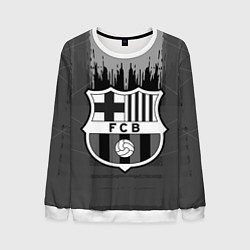Свитшот мужской FC Barcelona: Grey Abstract, цвет: 3D-белый