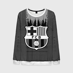 Свитшот мужской FC Barcelona: Grey Abstract, цвет: 3D-белый