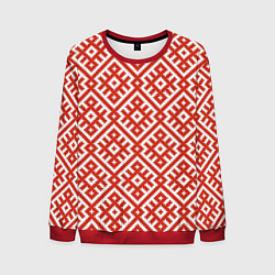 Свитшот мужской Обережная вышивка, цвет: 3D-красный