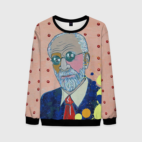 Мужской свитшот Зигмунд Фрейд / 3D-Черный – фото 1