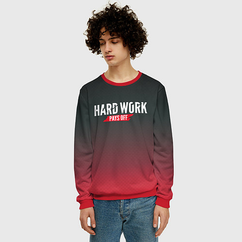 Мужской свитшот Hard Work Pays Off: Red / 3D-Красный – фото 3