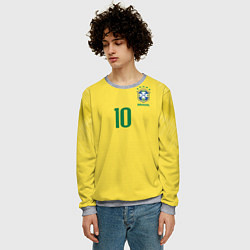 Свитшот мужской Сборная Бразилии: Неймар ЧМ-2018 домашняя, цвет: 3D-меланж — фото 2