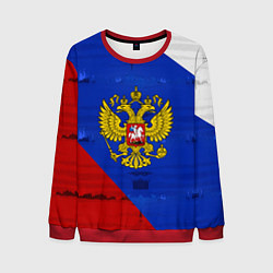 Свитшот мужской Россия: триколор, цвет: 3D-красный