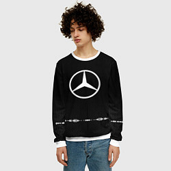 Свитшот мужской Mercedes: Black Abstract, цвет: 3D-белый — фото 2