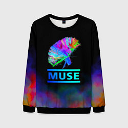 Свитшот мужской Muse: Neon Flower, цвет: 3D-черный