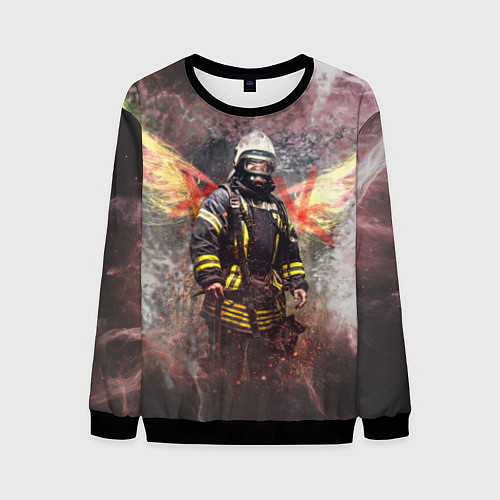Мужской свитшот Пожарный ангел / 3D-Черный – фото 1
