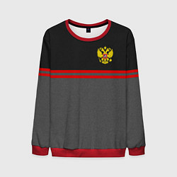 Свитшот мужской Russia: Grey Style, цвет: 3D-красный