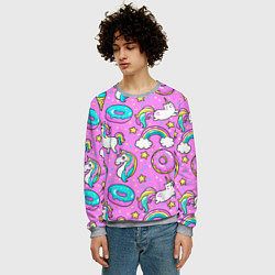 Свитшот мужской Сказочные единороги, цвет: 3D-меланж — фото 2